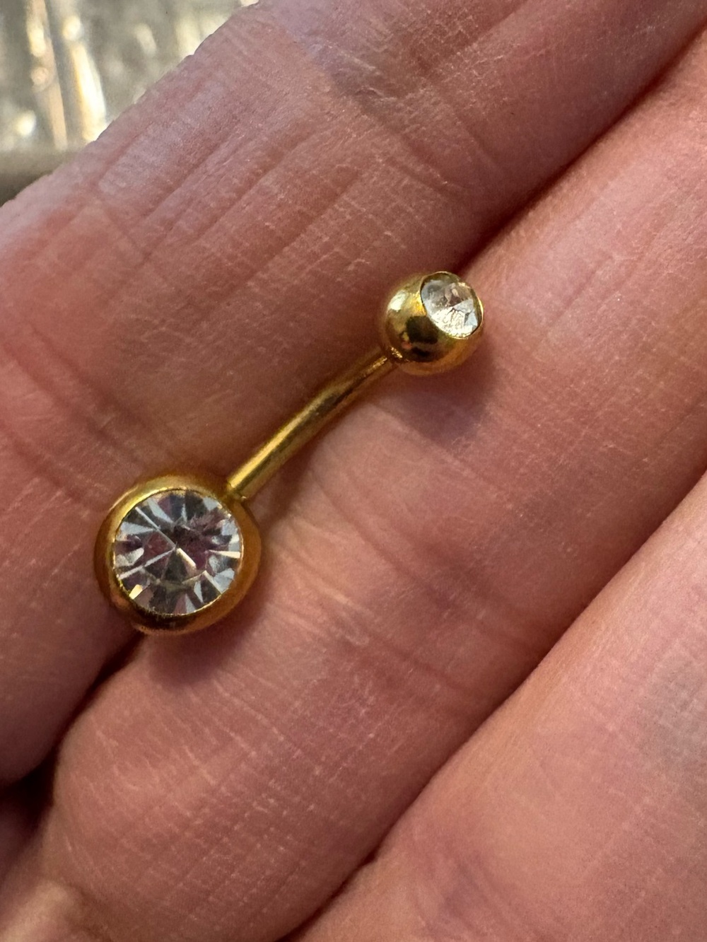 Belly Ring- Navel Belly Ring With of Cubic Zirconia, in Rose Gold color